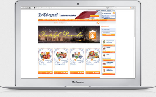 Telegraaf webshop screenshot